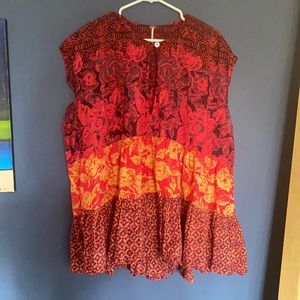 Free People Flowy Button Swing Top